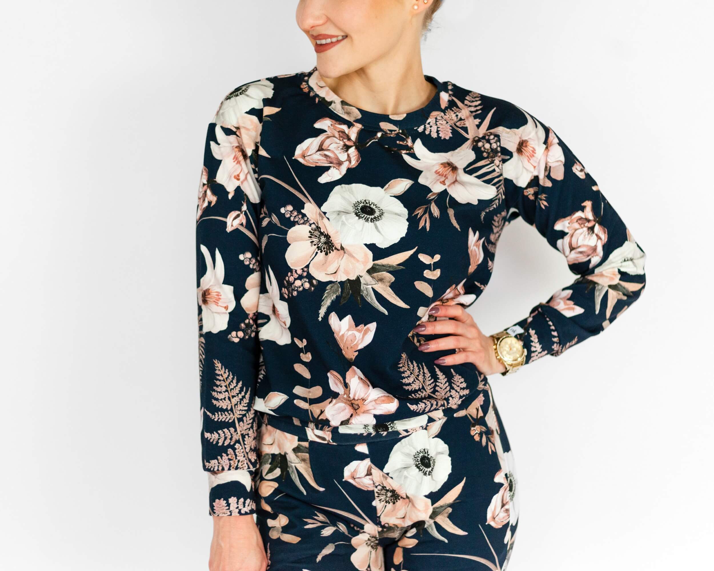 Casual Chic Print shirt, Midnight Lily