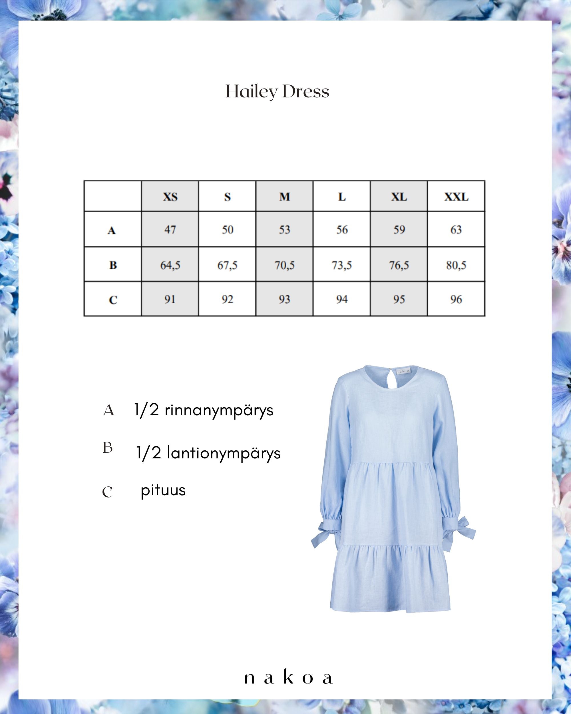 Hailey Dress, Sky Blue