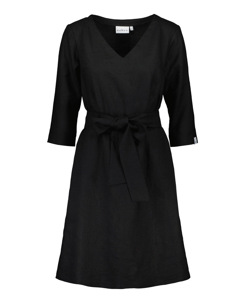 Classic Linen Dress, Black