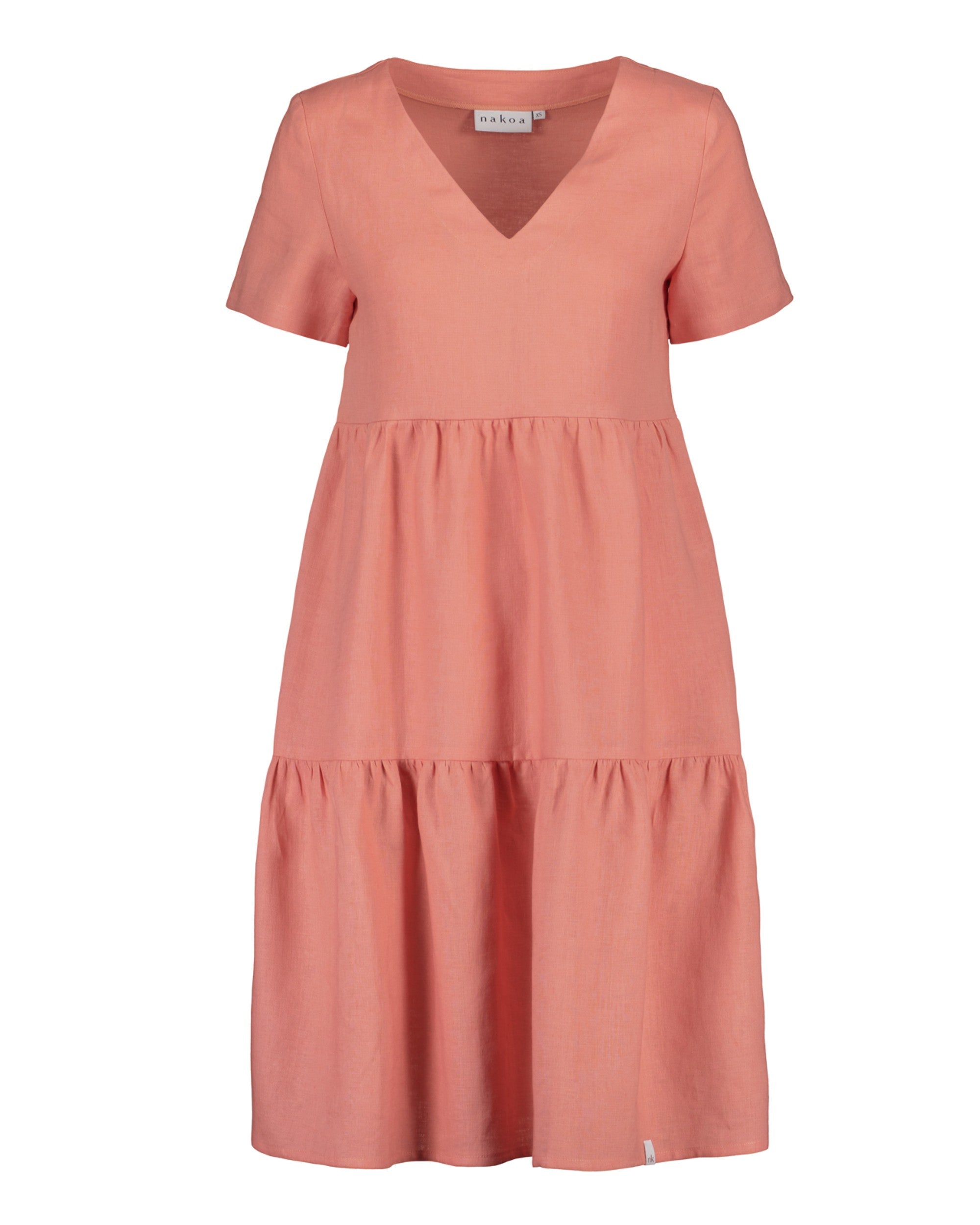 Linen Layered Dress, Papaya