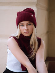 Merino Beanie, Burgundy