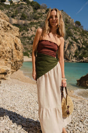 Linen Scarf, Olive Green