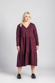 Amélie Dress kerrosmekko, Burgundy