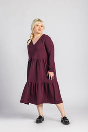 Amélie Dress kerrosmekko, Burgundy