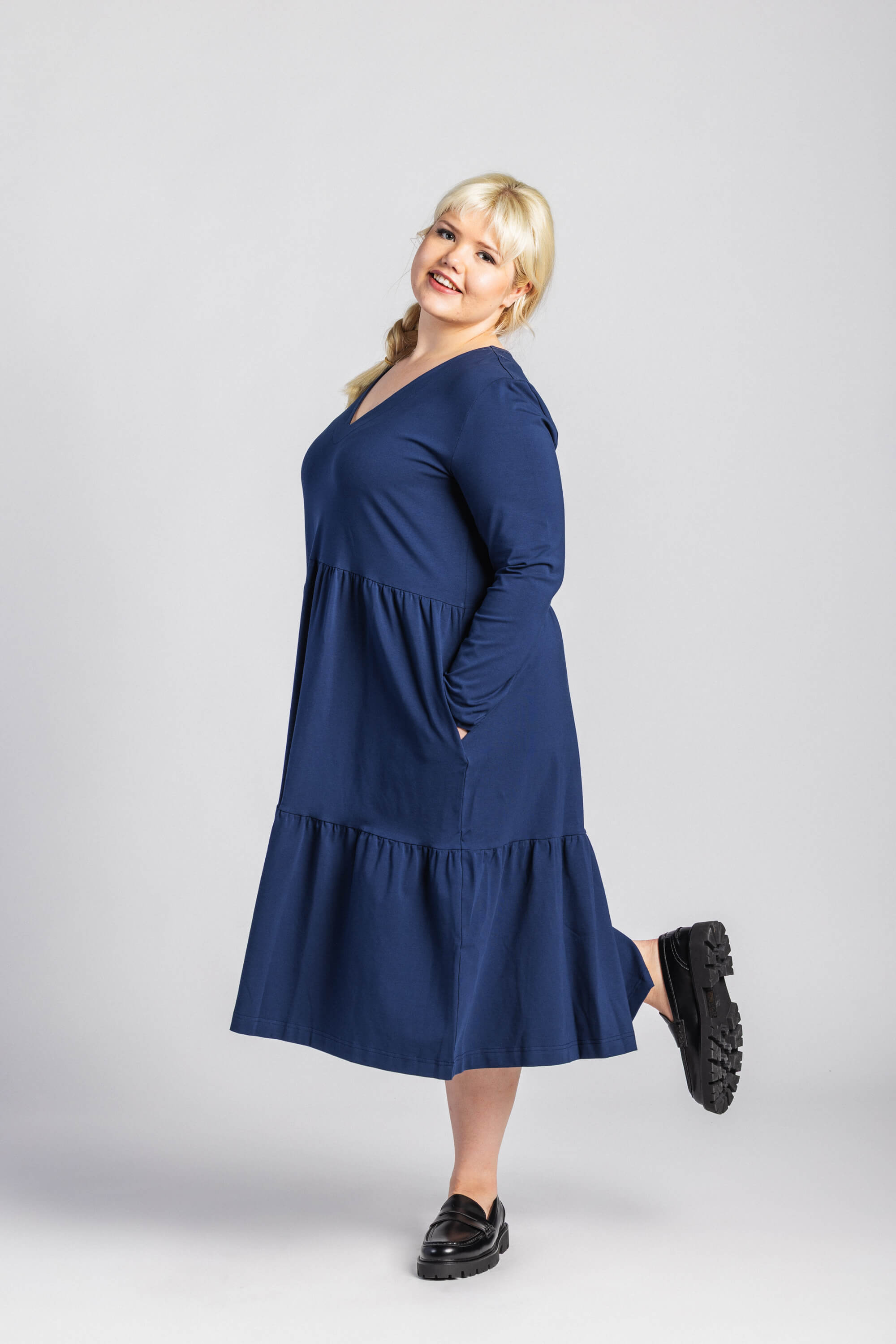 Amélie Dress kerrosmekko, Dark Cobalt