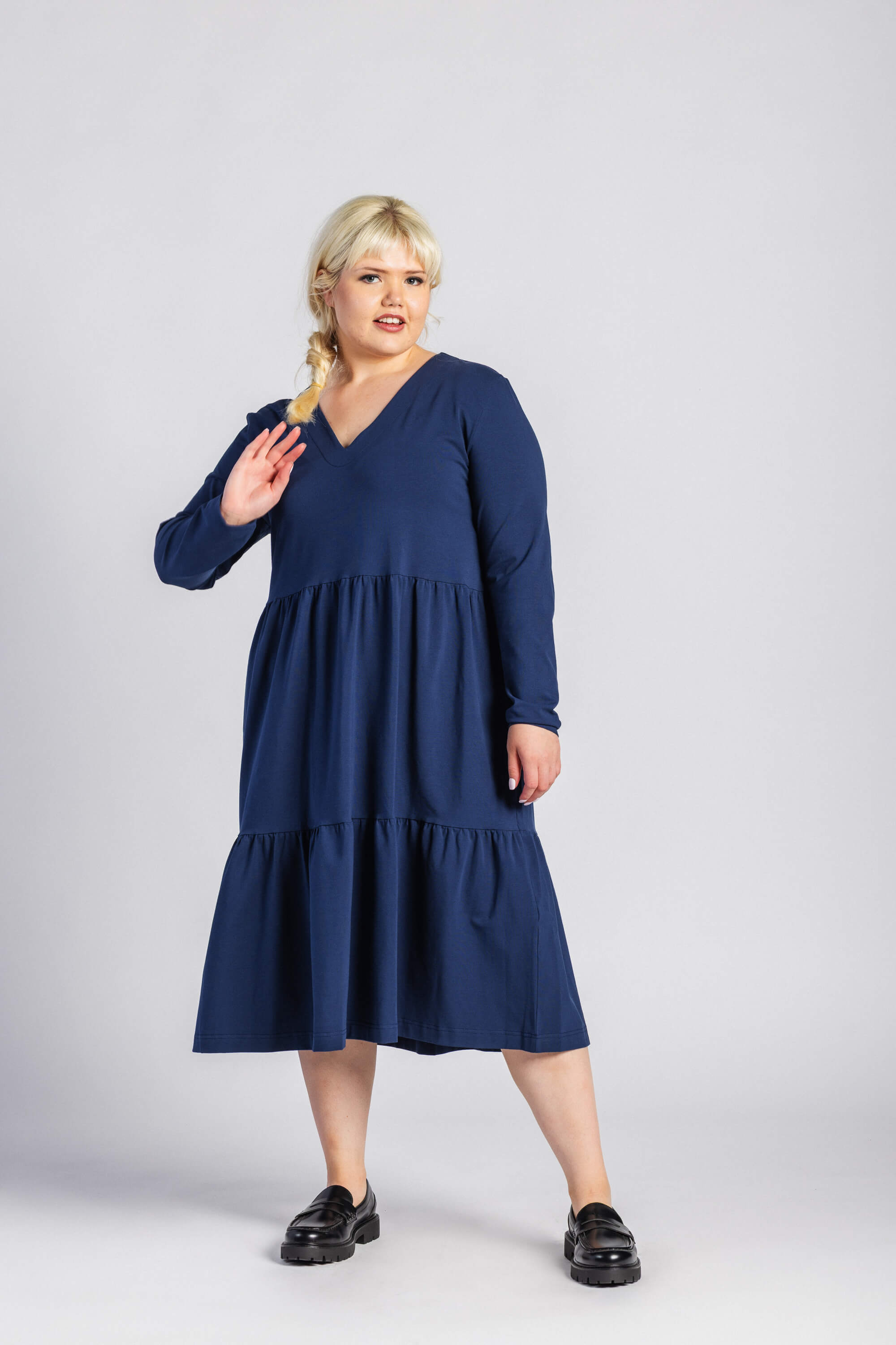 Amélie Dress kerrosmekko, Dark Cobalt