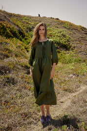 Aurora Dress, Olive Green