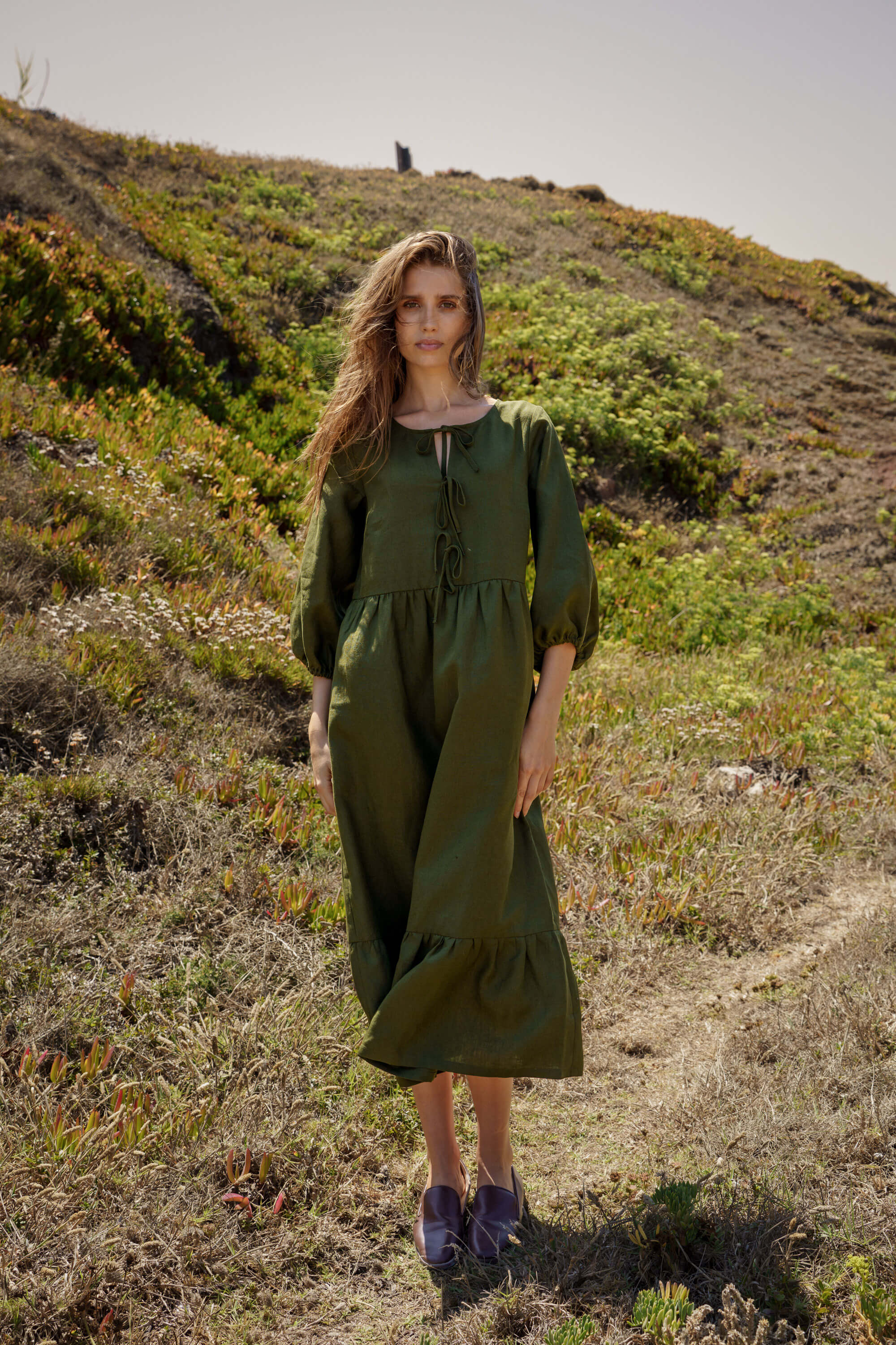 Aurora Dress, Olive Green