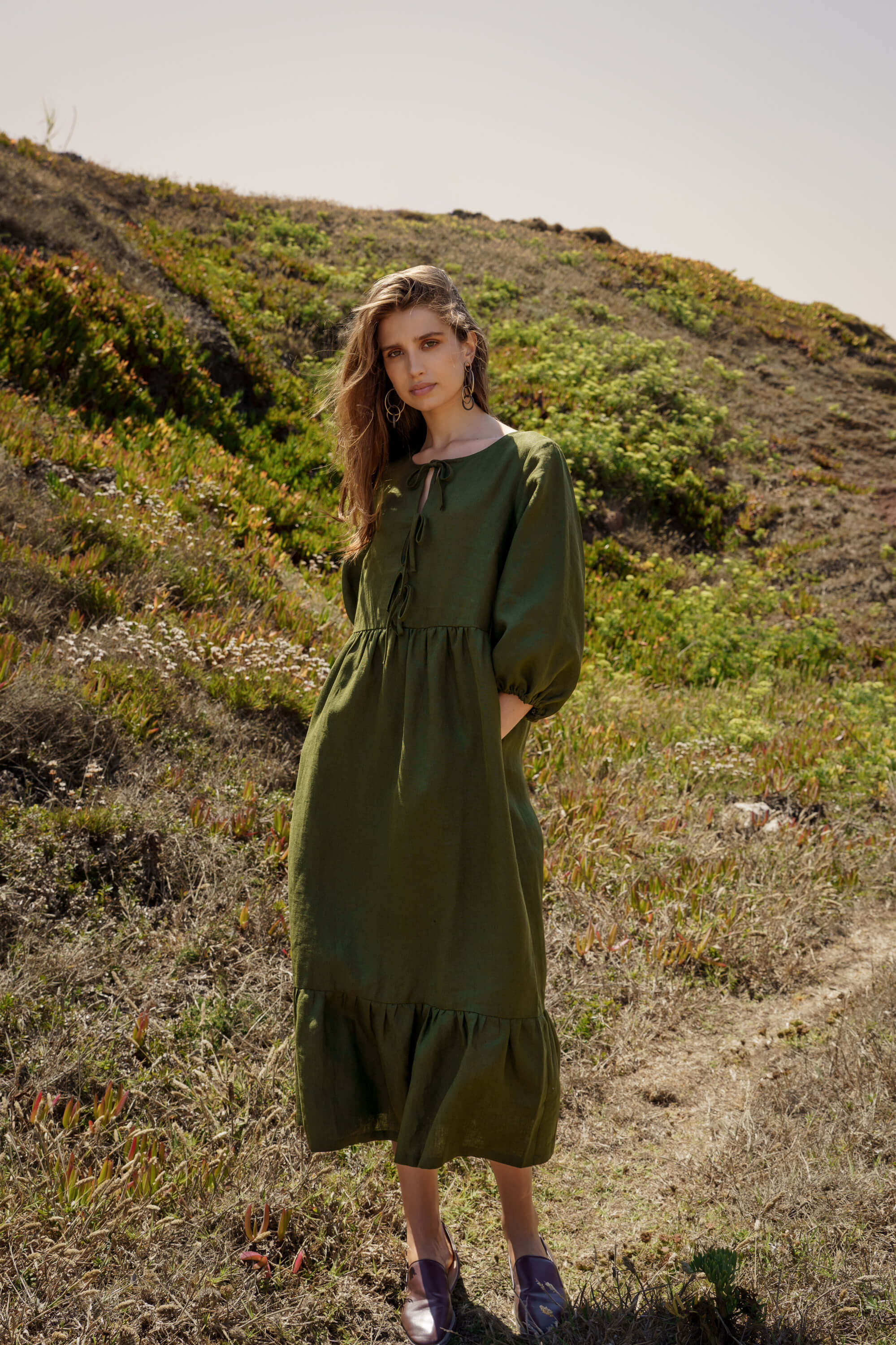 Aurora Dress, Olive Green