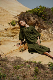 Aurora Dress, Olive Green