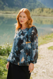Ava Blouse, Blue Iris