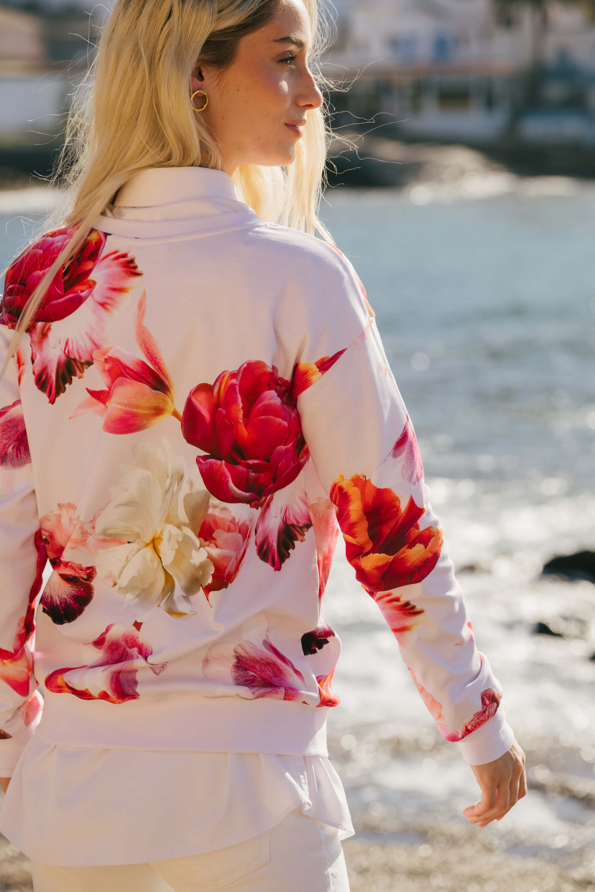 Casual Chic Print Shirt, Sorbet