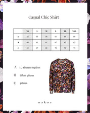 Casual Chic Print Shirt, Violettes