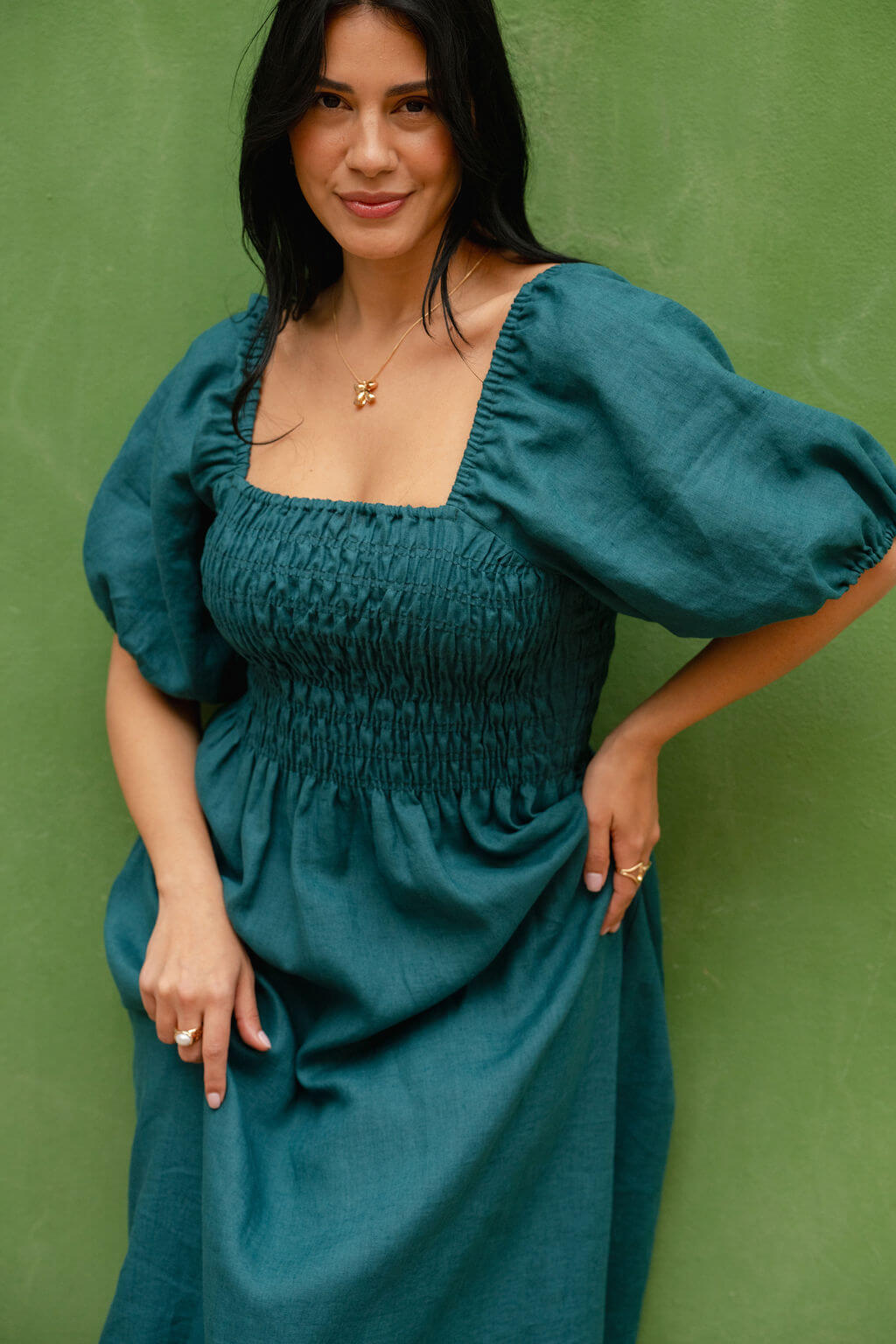 Claire Dress, Crystal Teal