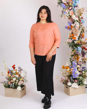 Classic Linen Blouse, Papaya