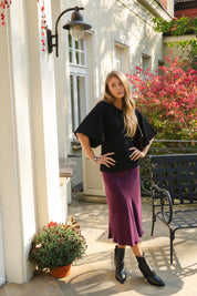 Classic Midi Skirt, Plum