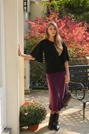 Classic Midi Skirt, Plum