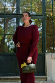 Leona Dress, Burgundy