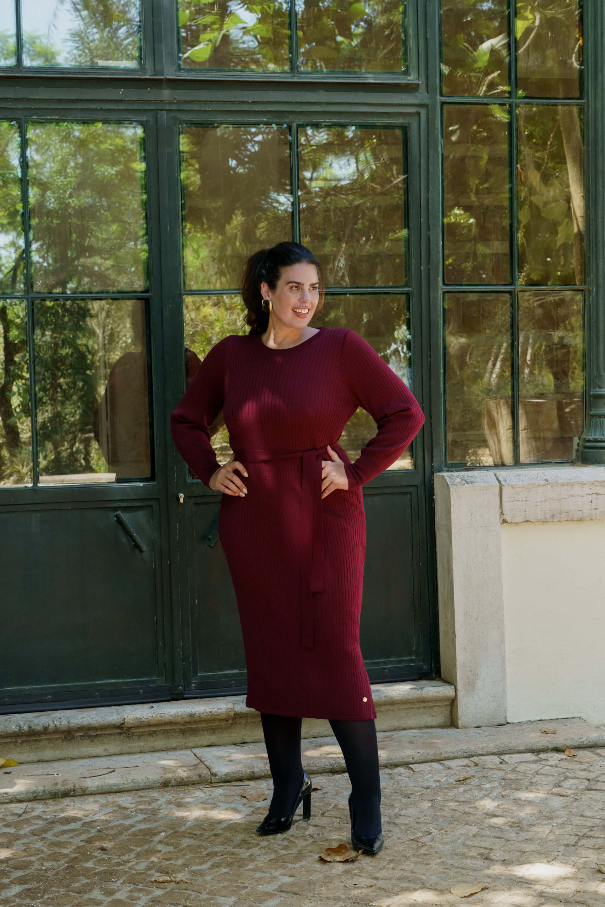 Leona Dress, Burgundy
