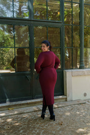 Leona Dress, Burgundy