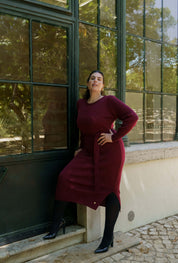 Leona Dress, Burgundy