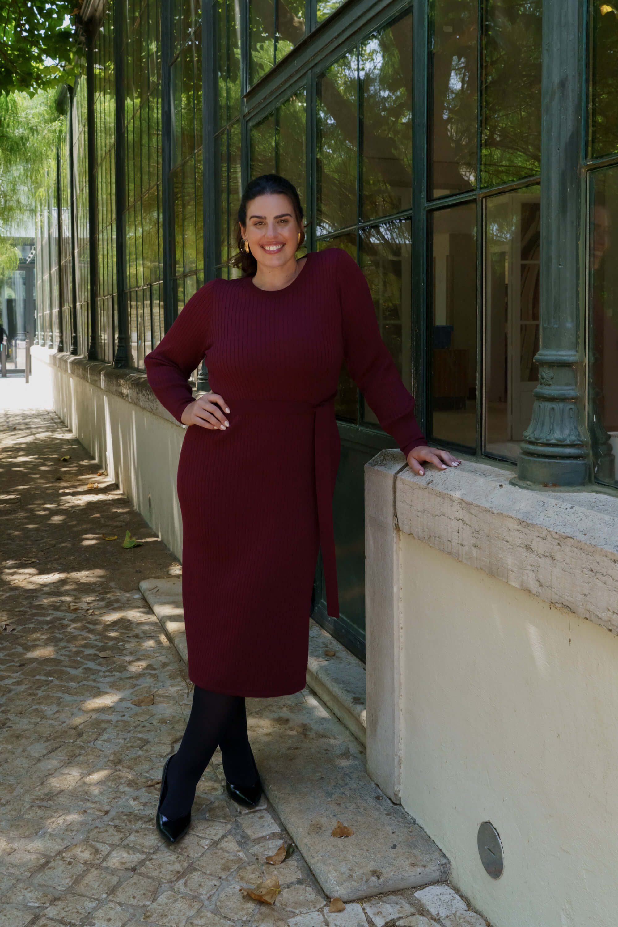 Leona Dress, Burgundy