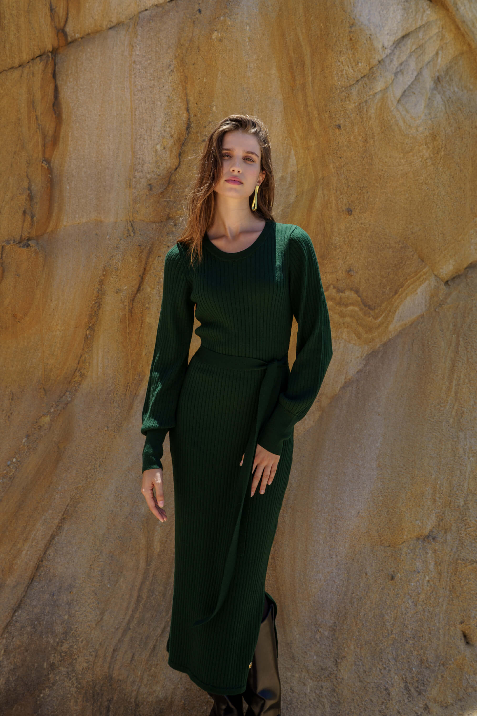 Leona Dress, Forest Green