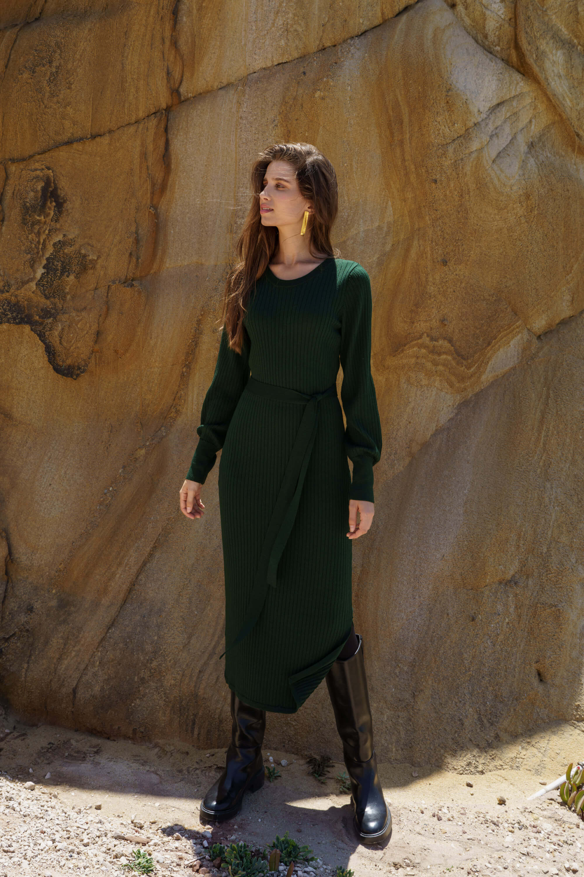 Leona Dress, Forest Green