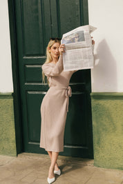 Leona Dress, Pearl Beige