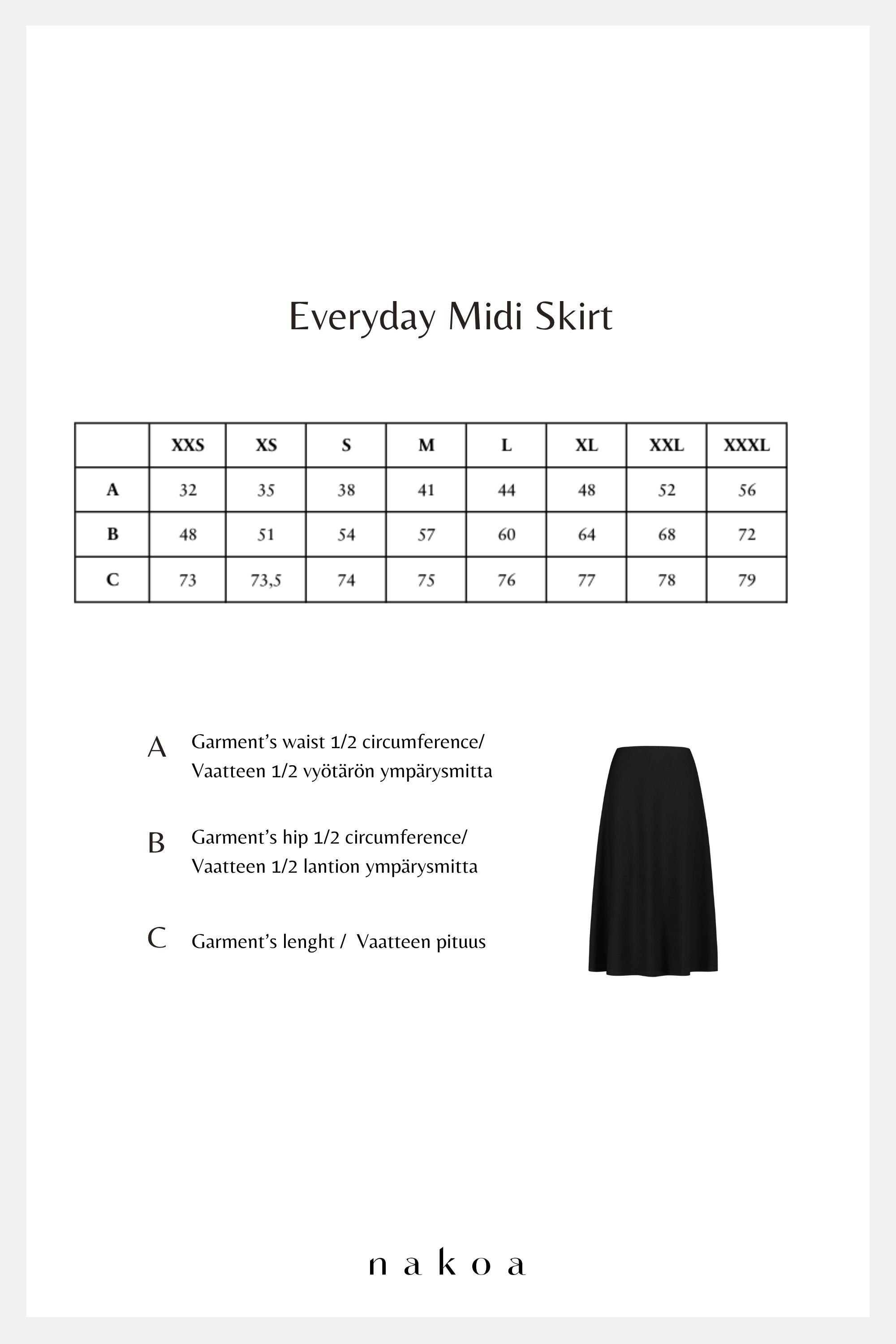 Everyday Midi Skirt, Black
