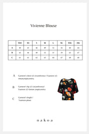 Vivienne Blouse, Sangria Garden