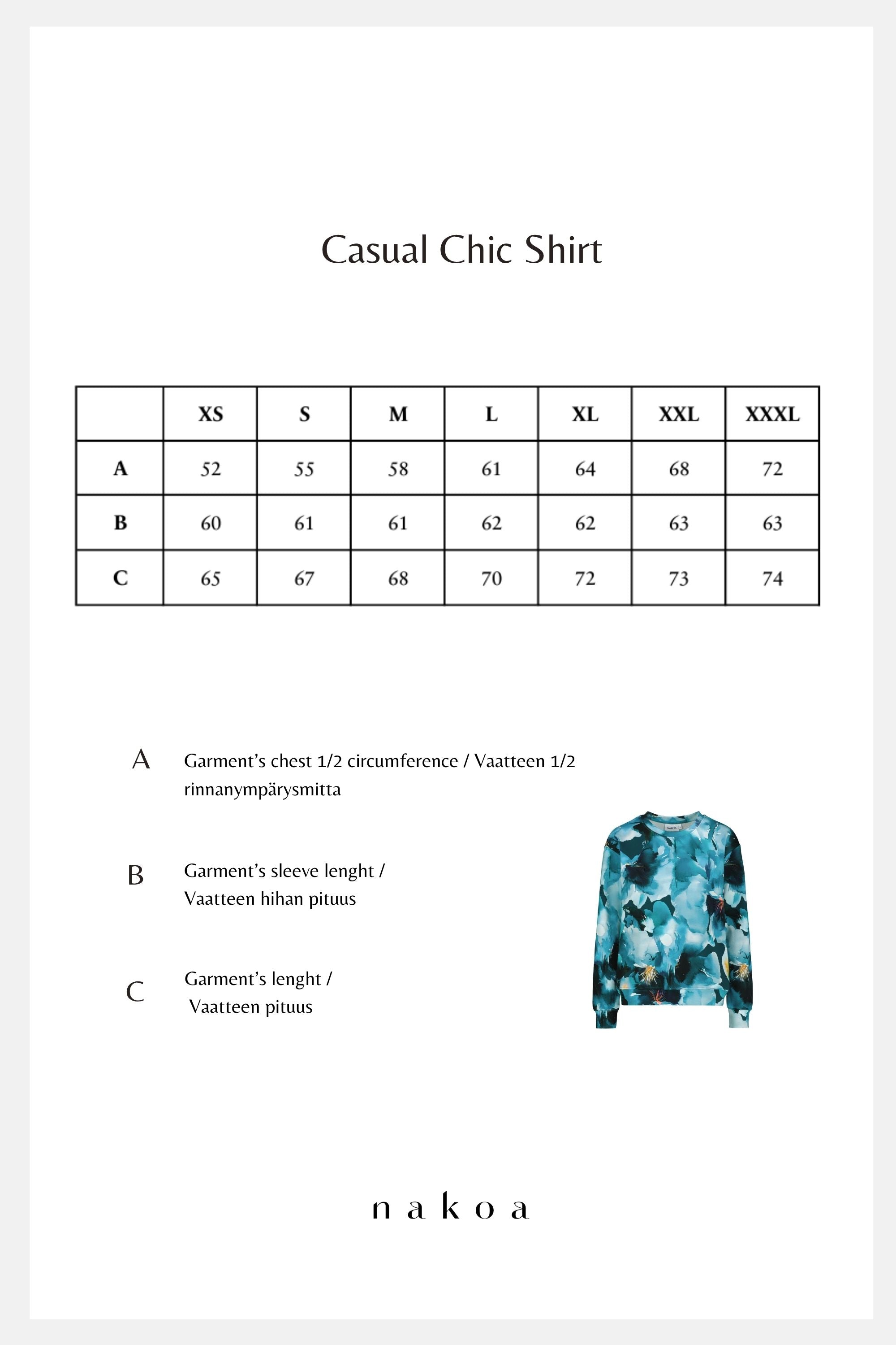 Casual Chic Print Shirt, Blue Iris