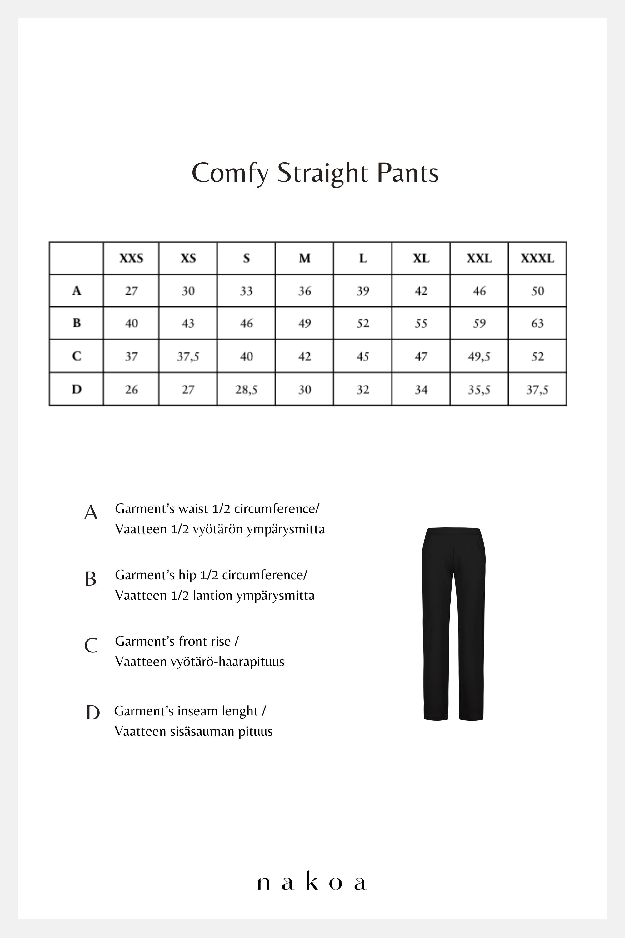 Comfy Straight Pants, Black