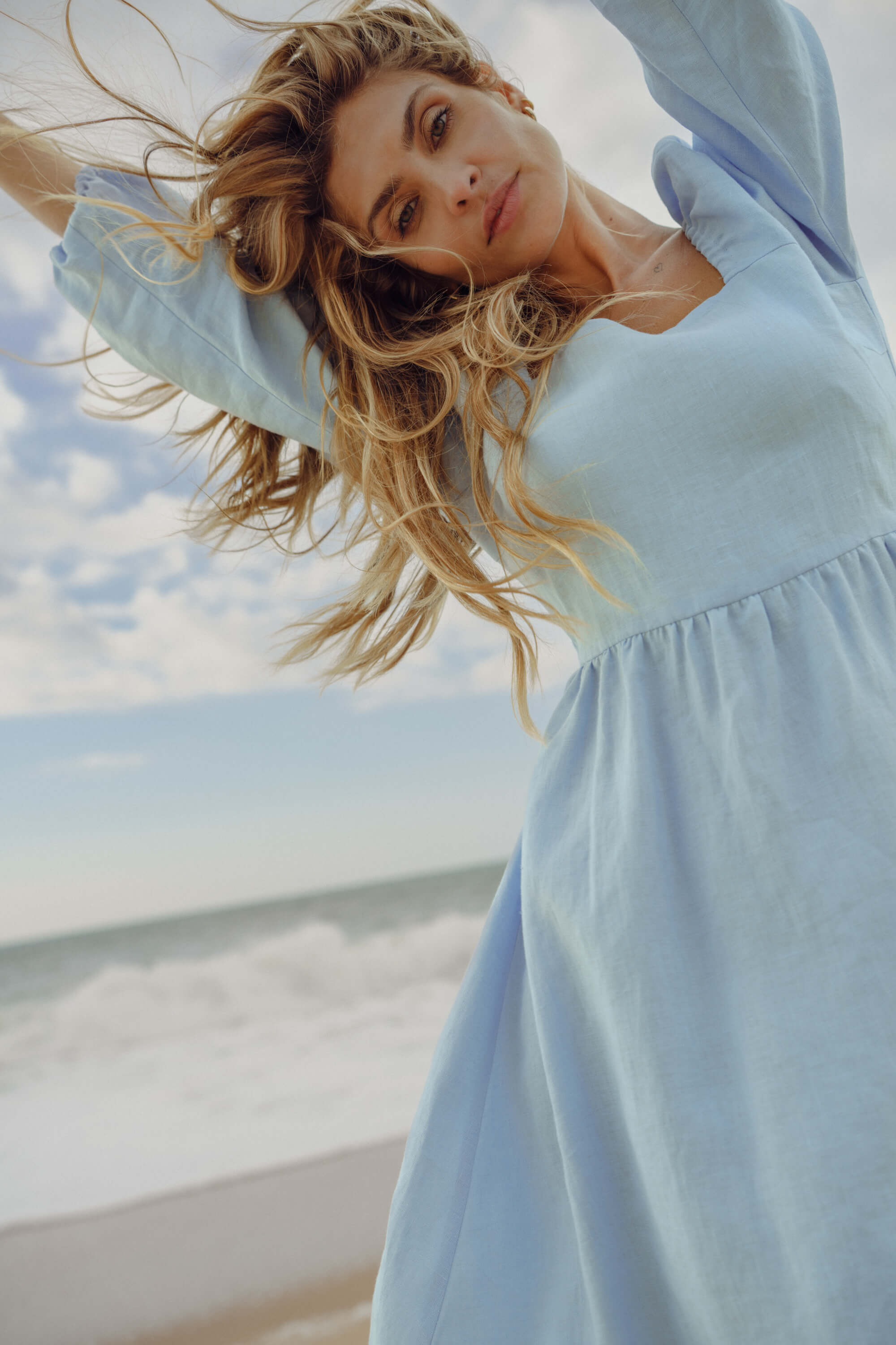 Monica Dress, Sky Blue