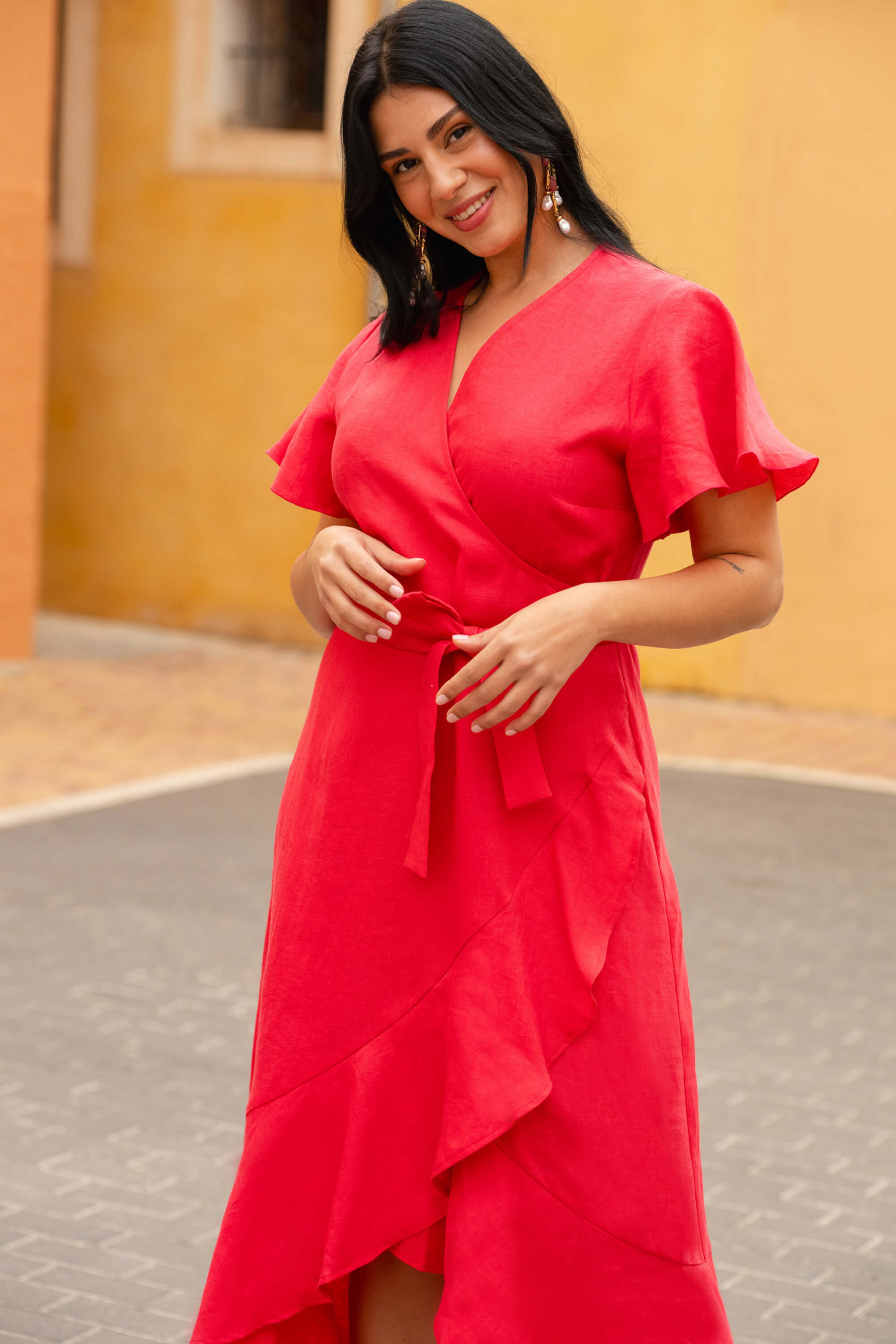 Annika Dress, Raspberry