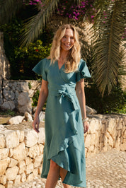 Annika Dress, Silver Pine