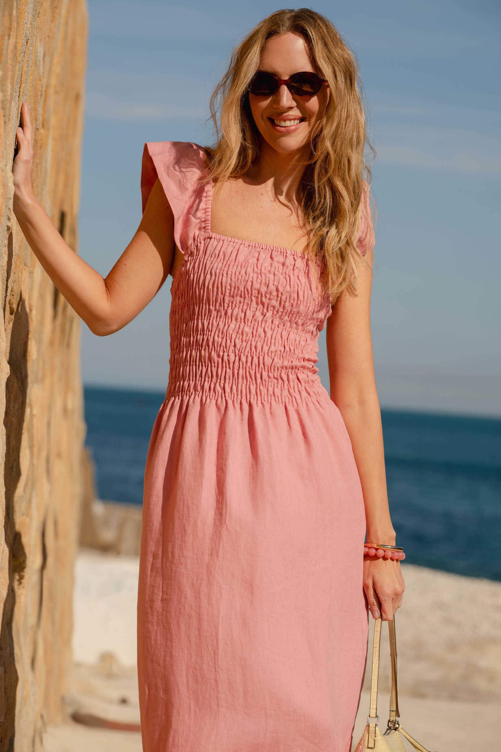Bianca Dress, Powder Pink