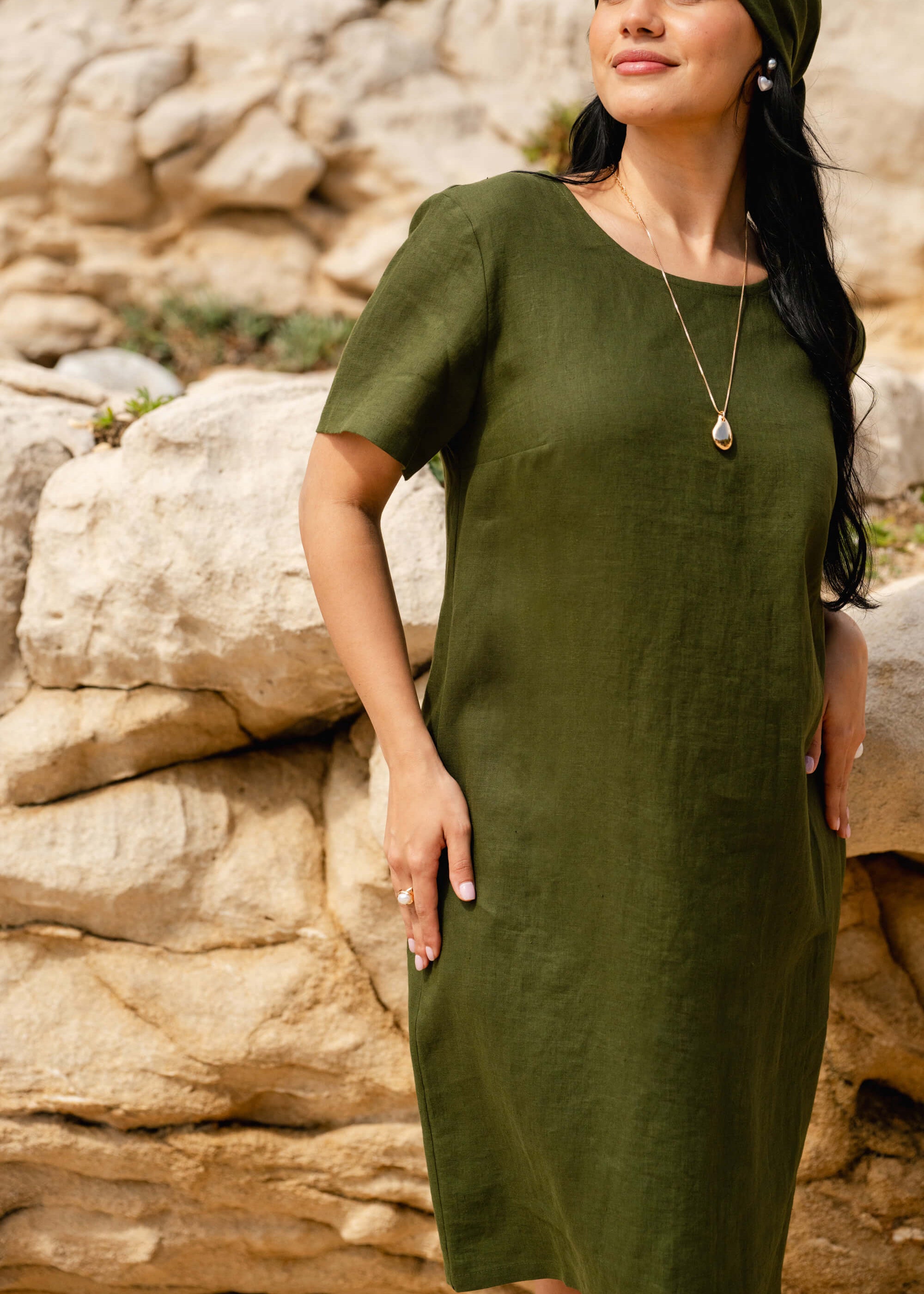 Camilla Dress, Olive Green Nakoa Oy Camilla Dress, Olive Green Nakoa Oy