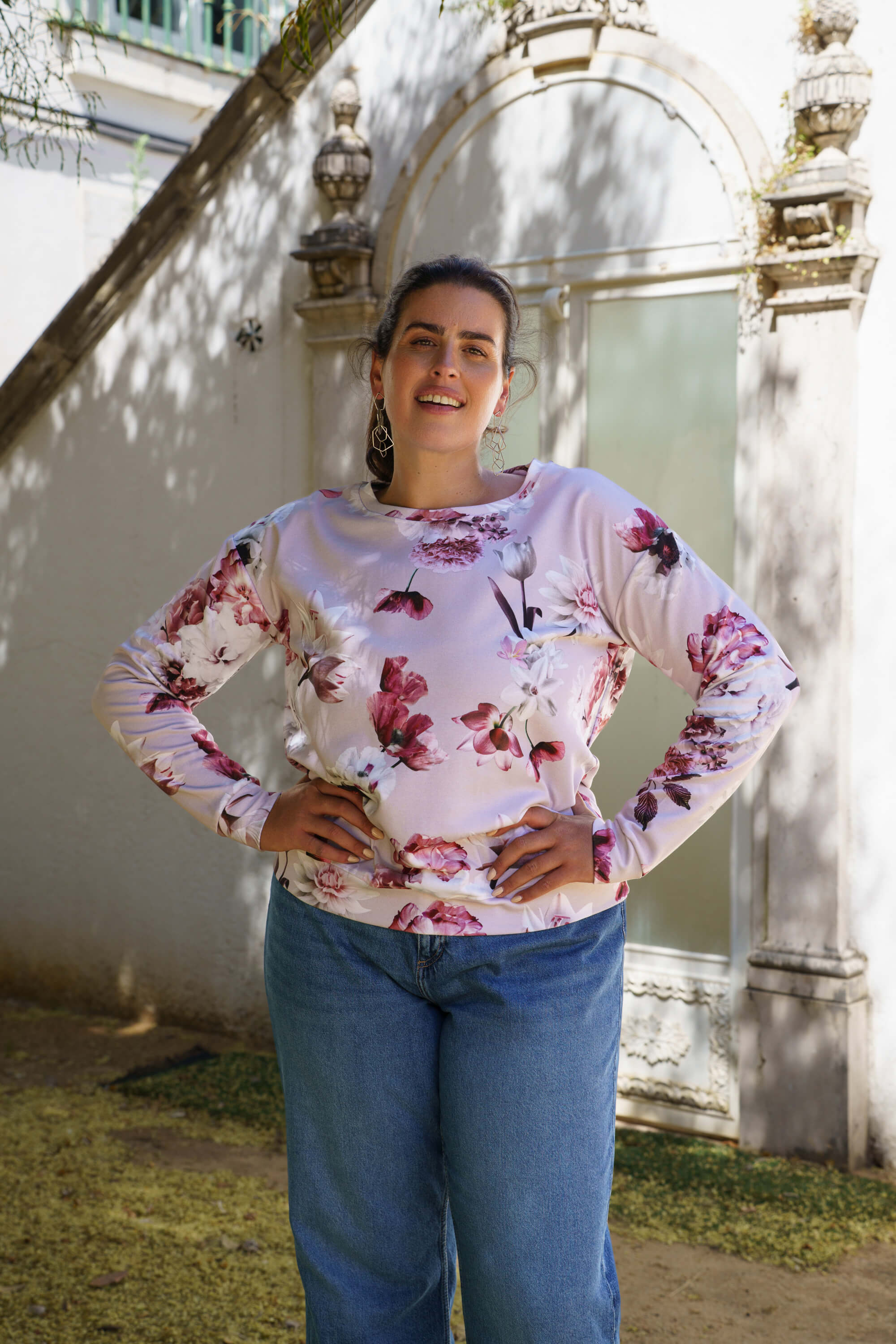 Casual Chic Print Shirt, Pink Poppies