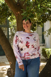 Casual Chic Print Shirt, Pink Poppies