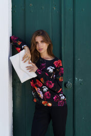 Casual Chic Print Shirt, Sangria Garden