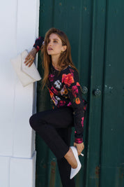 Casual Chic Print Shirt, Sangria Garden