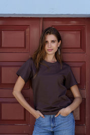 Emilia T-Shirt, Dark Brown