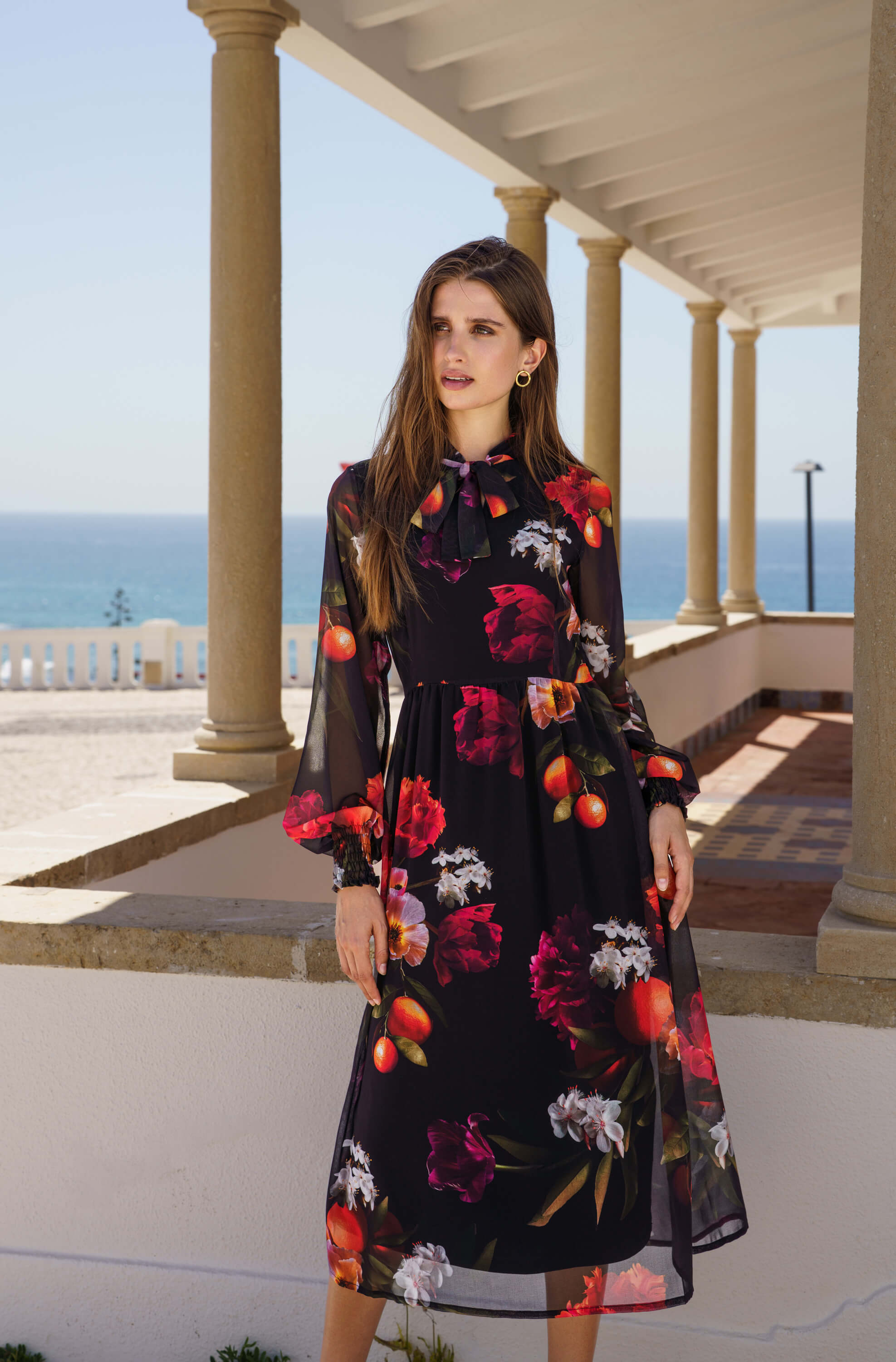Estelle Dress, Sangria Garden