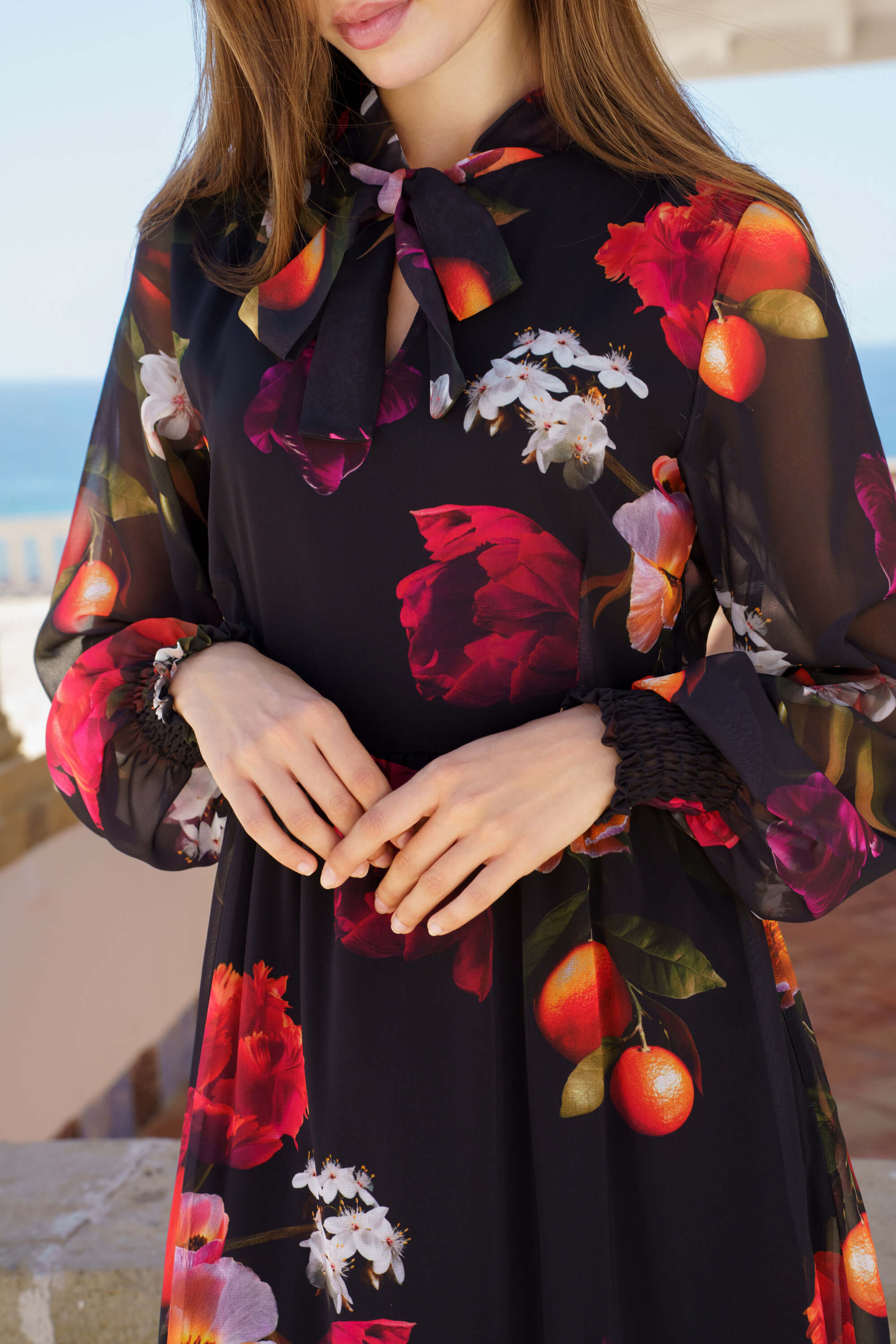 Estelle Dress, Sangria Garden