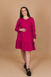 Hailey Dress, Pink Peacock