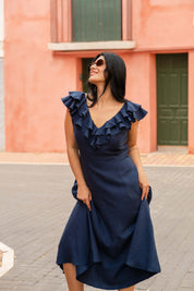 Kaia Dress, Oxford Navy