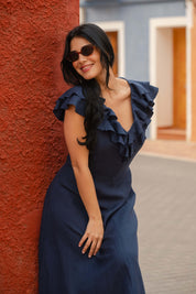 Kaia Dress, Oxford Navy