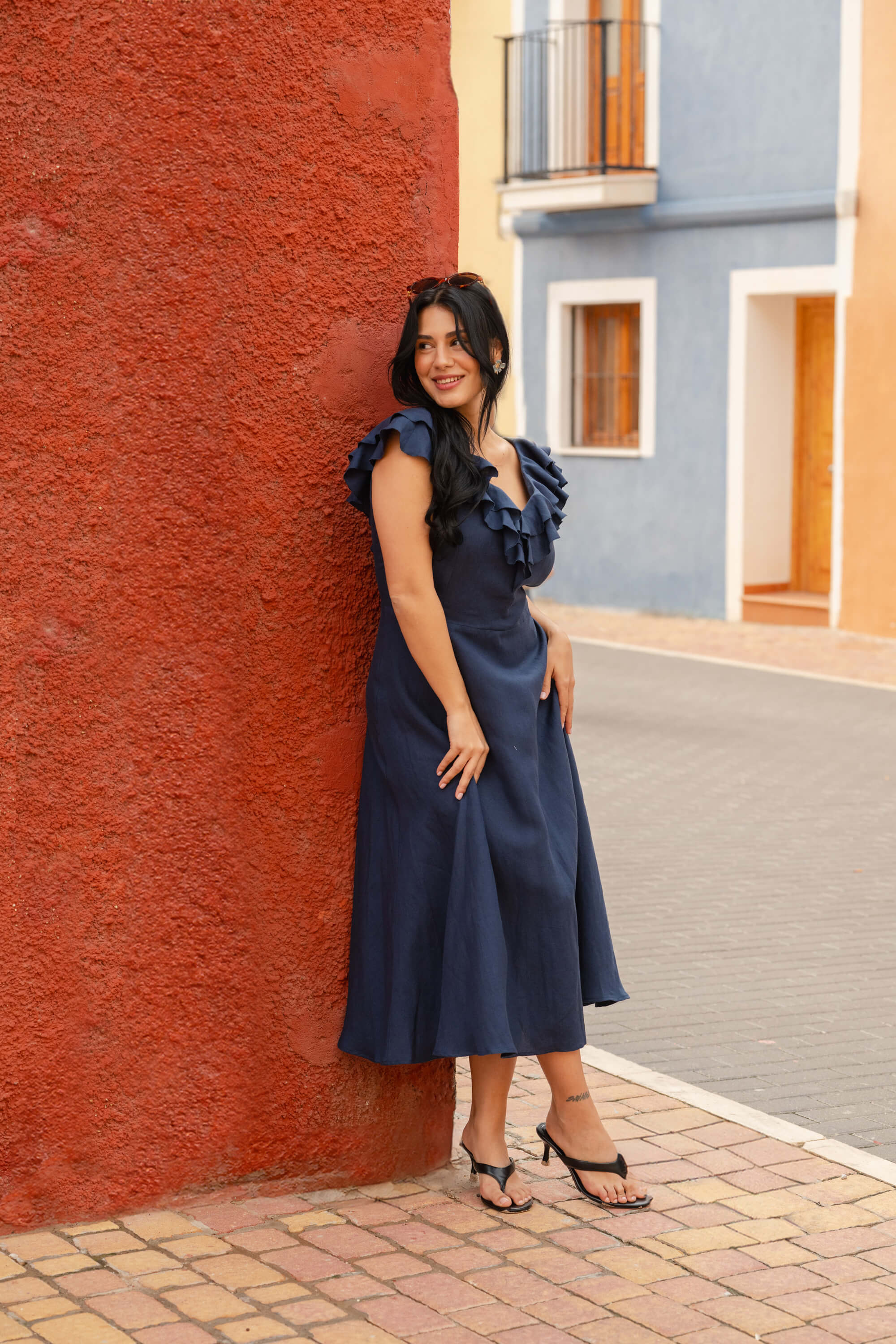 Kaia Dress, Oxford Navy