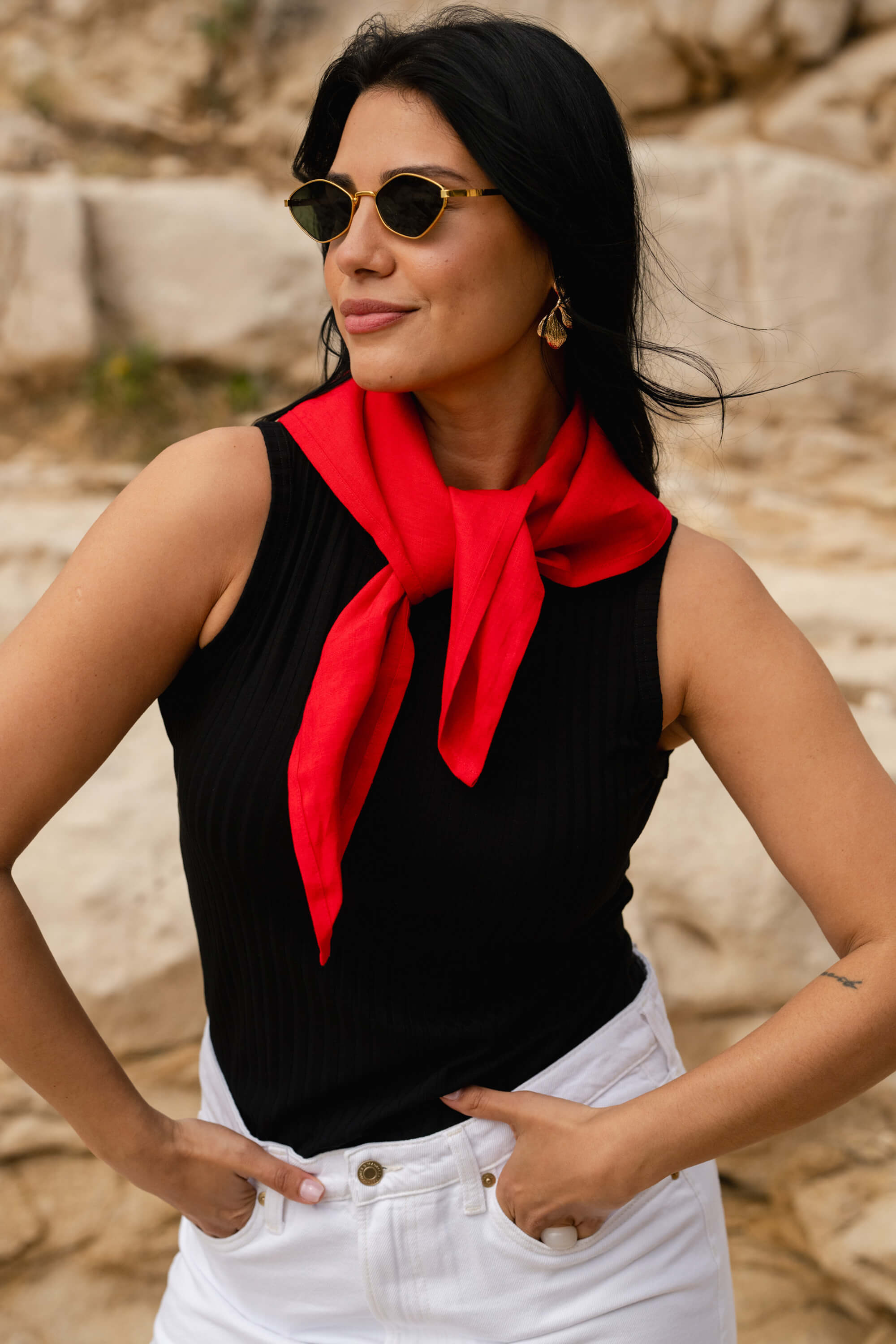 Linen Scarf, Salsa